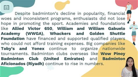 History of Badminton in the Philippines (Apolona & Dellava).